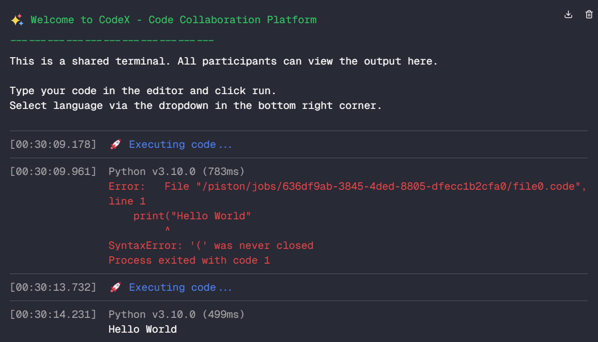 Shared terminal